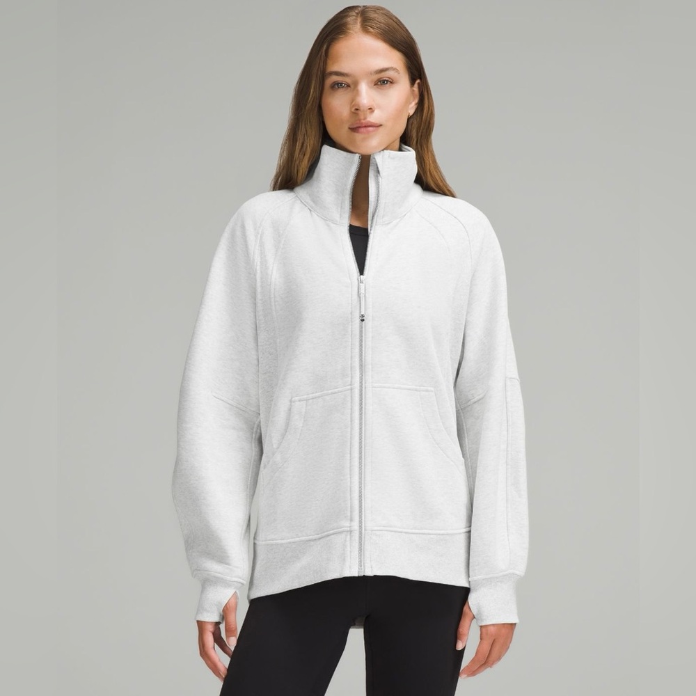 NWT Lululemon Scuba Oversized Funnel-Neck Full Zip - Heathered Grey - XS/S